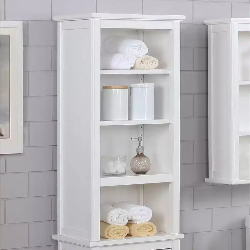 Shelving Hutch Dorset - Alaterre Furniture: Painted Hardwood Bathroom Cabinet, Adjustable Shelves, 36"H x 17"W