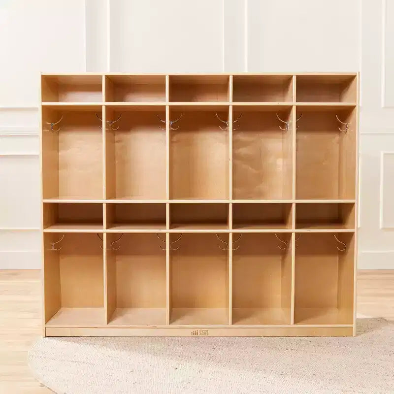 Armadietto Spogliatoio per Bambini a 10 Scomparti con 10 Vaschette Formato Lettera e Coperchi