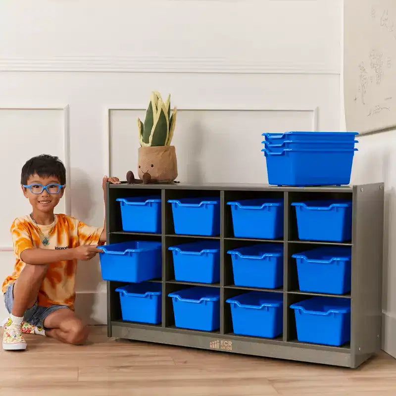 Mobile con 12 scomparti e 15 contenitori frontali, per bambini
