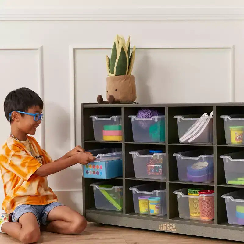 Mobile con 12 scomparti e 15 contenitori frontali, per bambini
