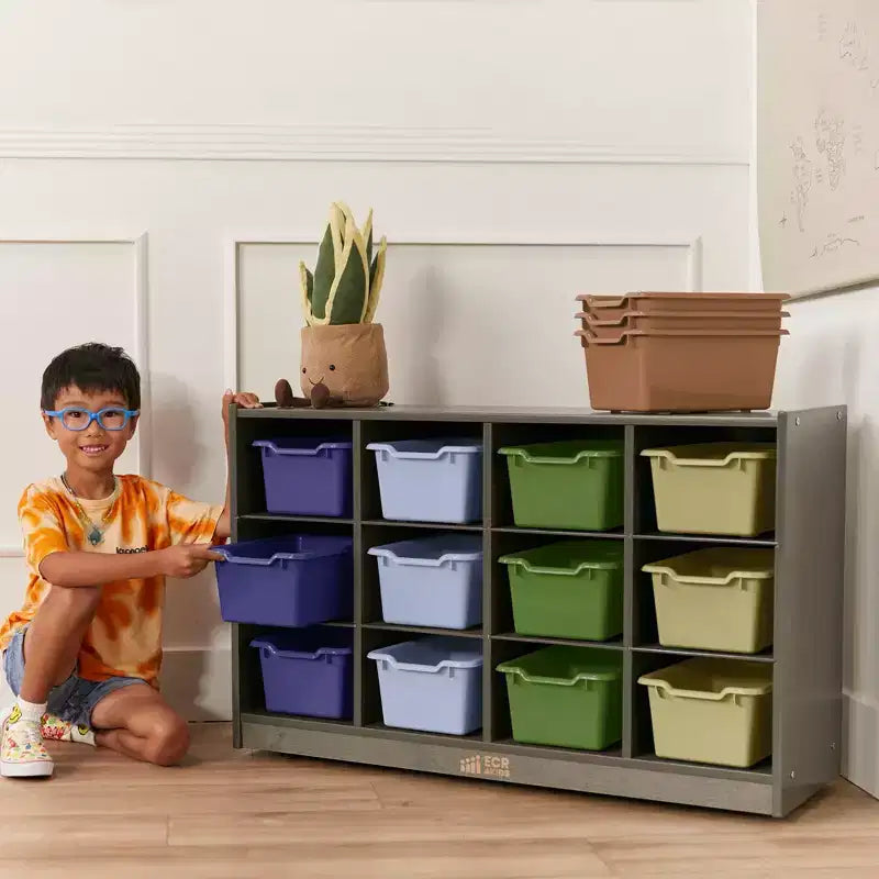 Mobile con 12 scomparti e 15 contenitori frontali, per bambini