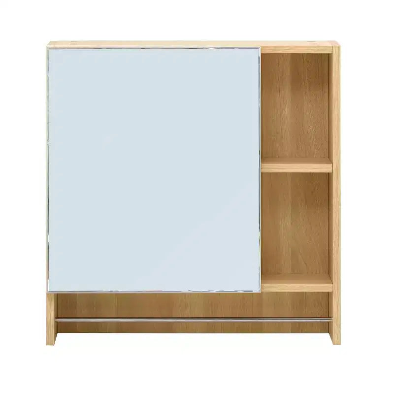 Pensile Okak con Specchio, Armadietto sopra il WC, Armadietto da Bagno a Parete con Ripiani, Armadietto dei Medicinali con Portasciugamani, Bianco
