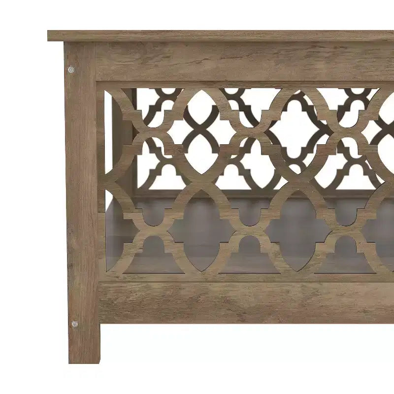 Credenza vintage a 4 ante da 54" con ripiani regolabili, Nera