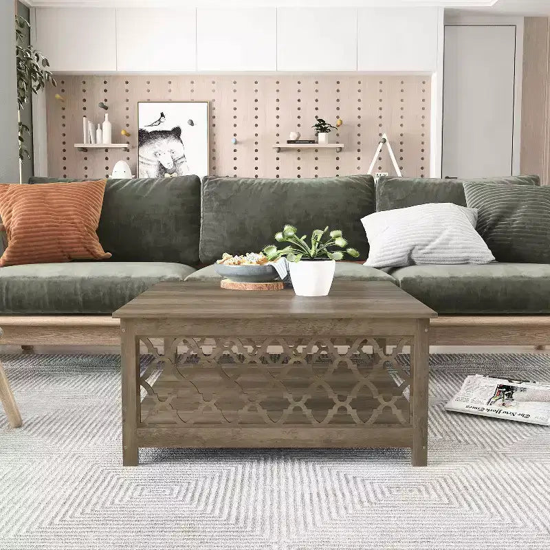 Credenza vintage a 4 ante da 54" con ripiani regolabili, Nera