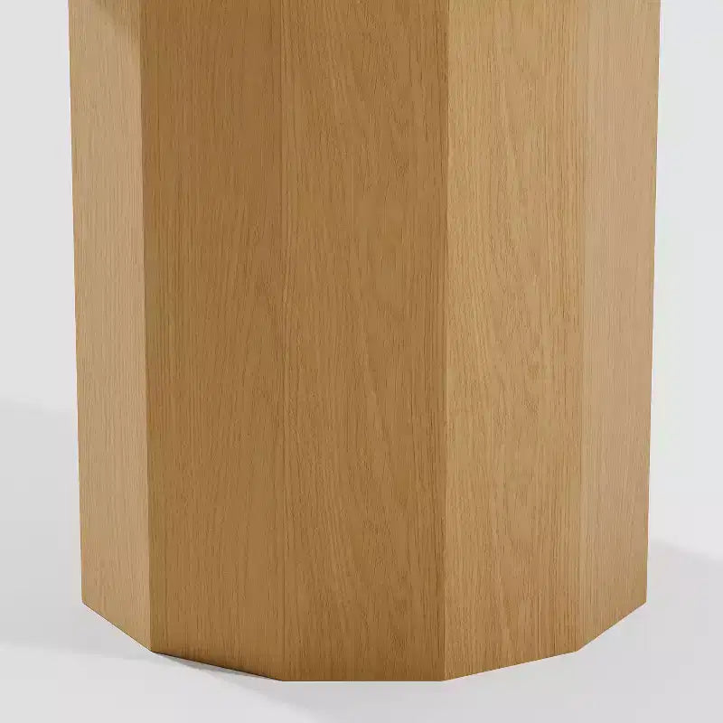 Tavolo da pranzo rotondo in legno massello da 60" per 6-8 persone, base cilindrica, naturale
