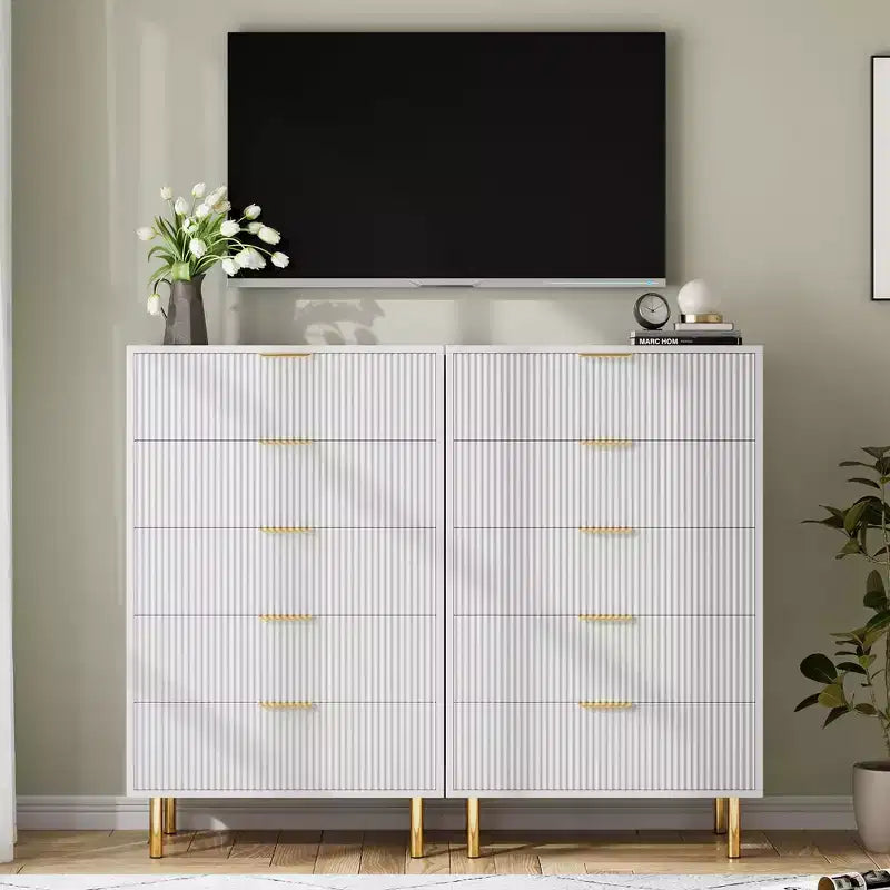Comò a 5 cassetti per camera da letto con maniglia e cassetto, cassettiera in legno e organizer per soggiorno, corridoio, ingresso