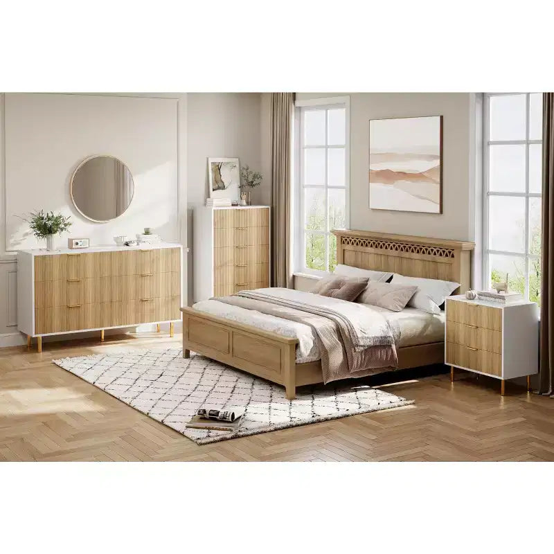 Comò a 5 cassetti per camera da letto con maniglia e cassetto, cassettiera in legno e organizer per soggiorno, corridoio, ingresso