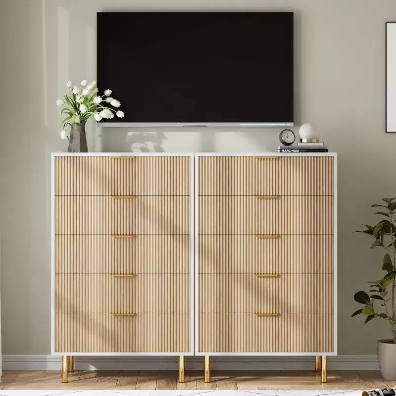 Comò a 5 cassetti per camera da letto con maniglia e cassetto, cassettiera in legno e organizer per soggiorno, corridoio, ingresso