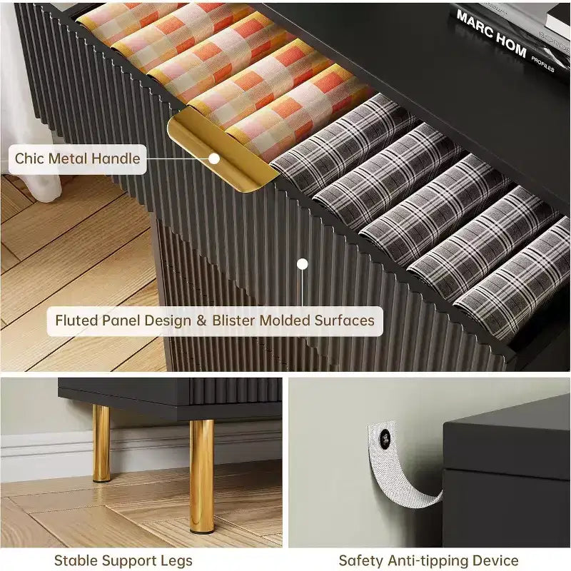 Comò a 5 cassetti per camera da letto con maniglia e cassetto, cassettiera in legno e organizer per soggiorno, corridoio, ingresso