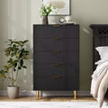 5 Drawer Dresser for Bedroom with Handle and Drawer, Wood Chest of Drawers and Storage Organizer for Living Room, Hallway, Entryway