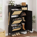 Shoe Storage Cabinet with 3 Flip-Down Drawers & 4 Adjustable Shelves, Space-Saving Organizer for Entryway & Front Door