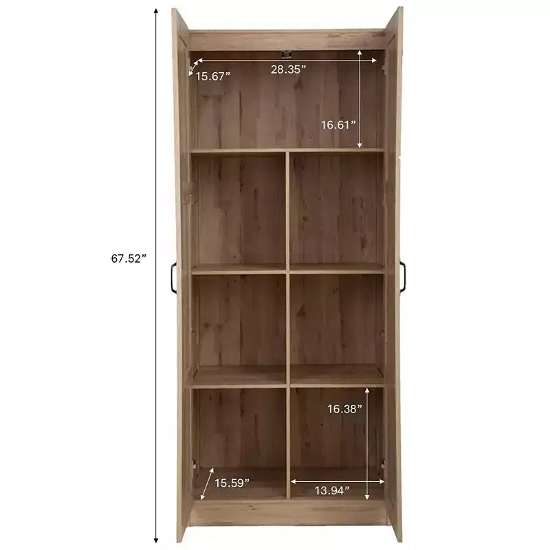 Mobiletto portaoggetti indipendente in legno a 5 ripiani, 76,2 cm L x 180,34 cm A x 40,64 cm P