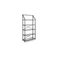 Dakerwell 72 Glass Bookcase with Metal Frame - 5 Shelf Display Storage Unit, Antique Black Finish