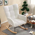 COZONY Nursery Rocking Chair, Plush Teddy Upholstered Glider Rocker with High Backrest, Comfy Accent Chair for Living Room, Bedroom & Breastfeeding