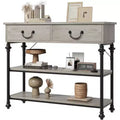 Narrow Console Table with 2 Drawers and Storage Shelves, Small Entryway Table for Living Room, Hallway, Sofa Table, Space-Saving Design