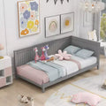 Bellemave Twin Size Daybed Frame with Backrest, Wood Twin Size Kids Bed with Slat Support for Kids,Teens,Daybed for Living Room, Bedroom,Gray