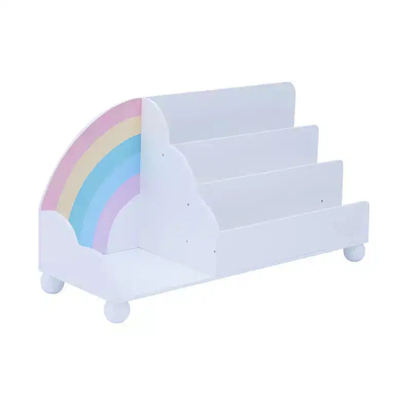 Libreria orizzontale sfalsata a 3 ripiani in legno con arcobaleno per bambini Fantasy Fields