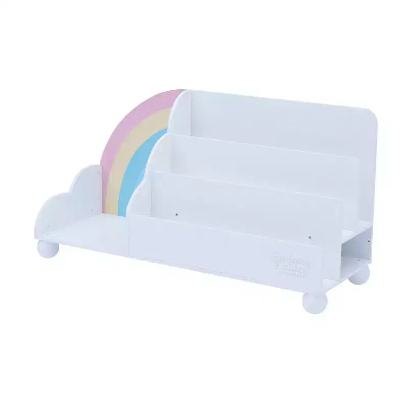 Libreria orizzontale sfalsata a 3 ripiani in legno con arcobaleno per bambini Fantasy Fields