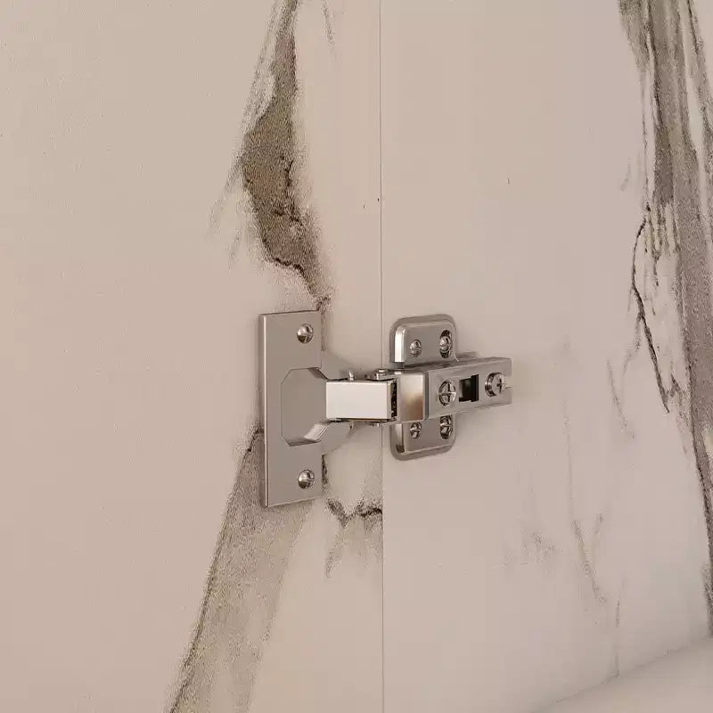 Tavolo da Pranzo Pieghevole con Contenitore, Finitura Marmo Bianco, Salvaspazio