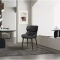 HomeStock 20 in. Gray Faux Leather Dining Chair Set of 1 for a perfect comfortable modern living