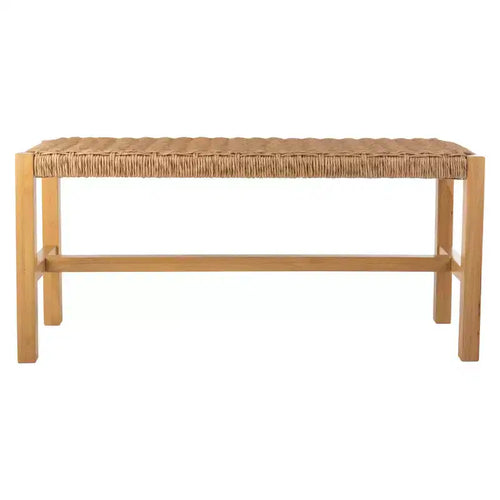 Alaterre Newport 40in Wood Bench with Rope Seat