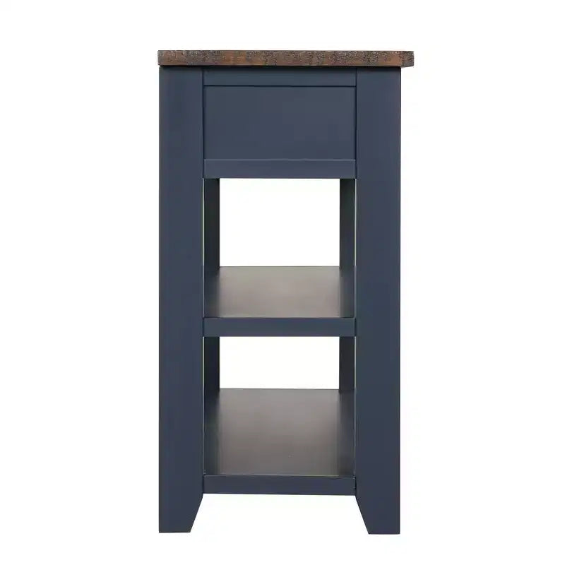 Console da tavolo retrò Okak 48IN con ripiano in legno, tavolo d'ingresso con 3 cassetti e 2 ampi ripiani, tavolo d'accento per soggiorno, corridoio