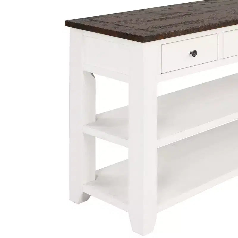Console da tavolo retrò Okak 48IN con ripiano in legno, tavolo d'ingresso con 3 cassetti e 2 ampi ripiani, tavolo d'accento per soggiorno, corridoio