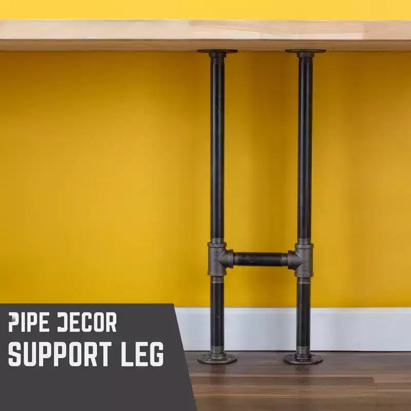 Pipe Decor, gamba di supporto per scrivania con tubo a H da 3/4", 1 gamba