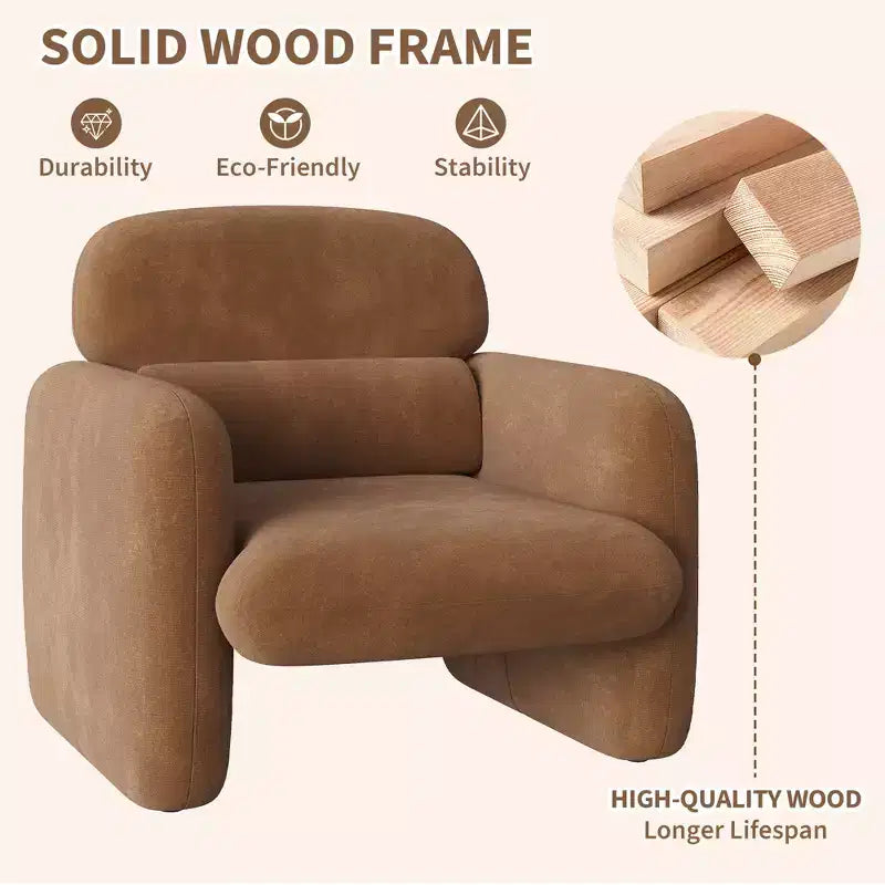 Sedia in stile moderno, poltrona singola, struttura in legno, design ergonomico, adatta per soggiorno, camera da letto, appartamento