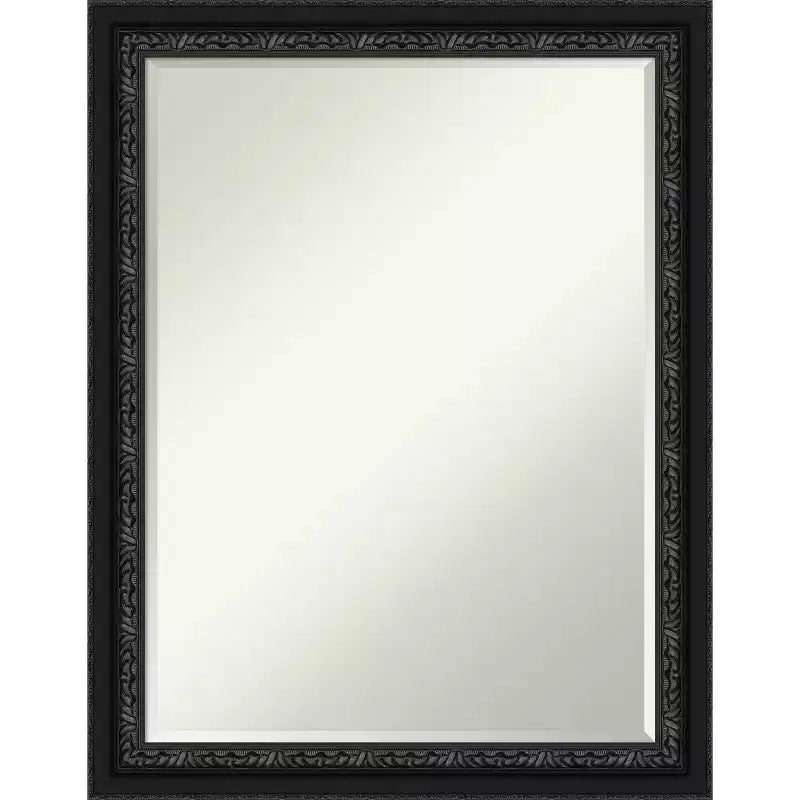 Amanti Art Downton Black Petite Bevel Wood Bathroom Wall Mirror 27.5 x 21.5 in.