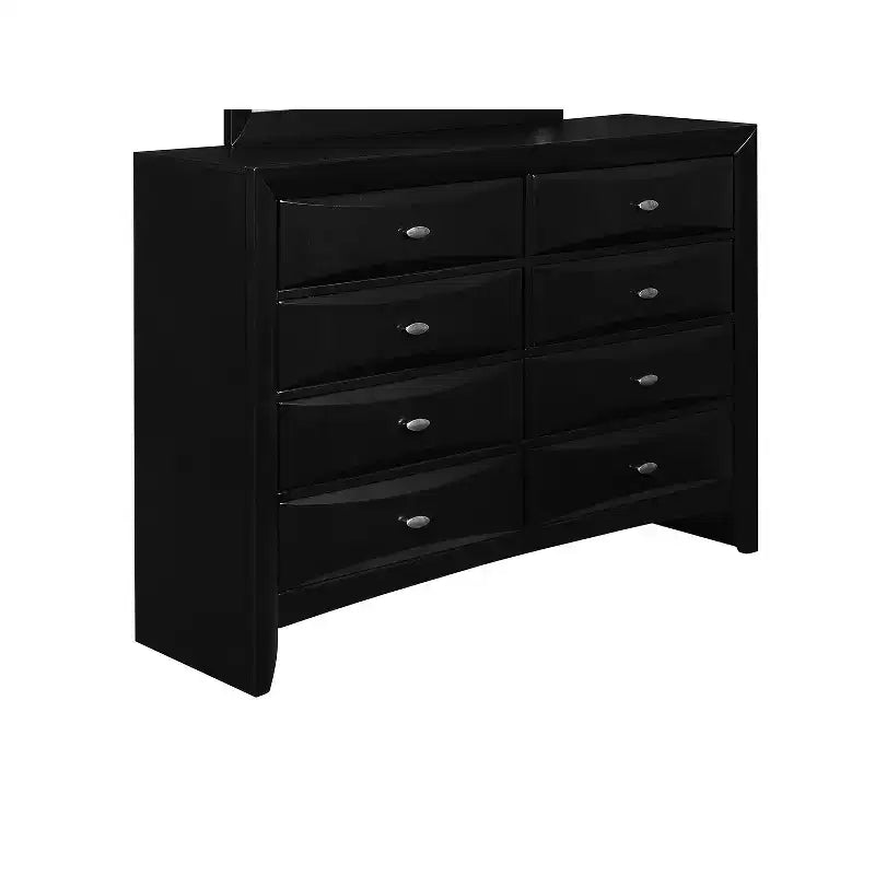 Cassettiera Orizzontale in Metallo Nera con 6 Cassetti, 48 cm (A)