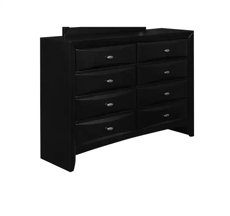 Cassettiera Orizzontale in Metallo Nera con 6 Cassetti, 48 cm (A)
