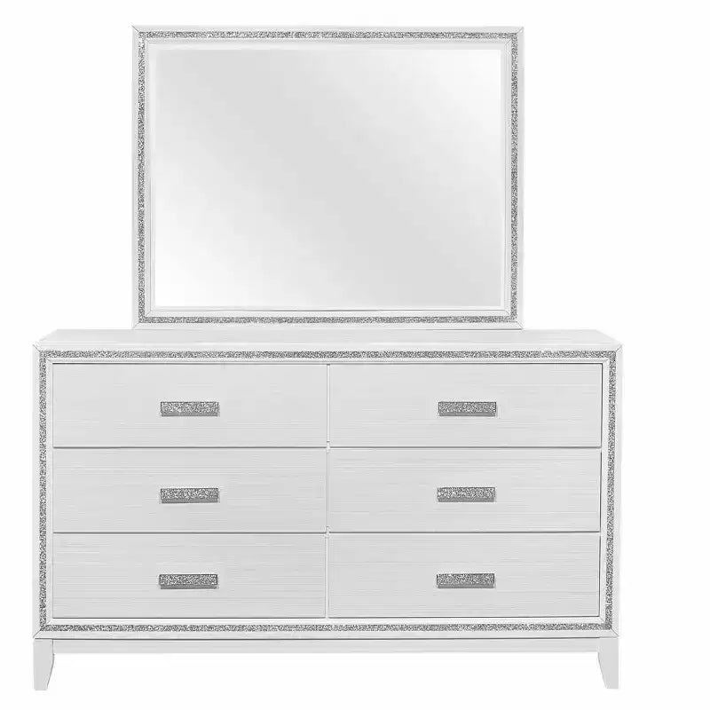 HomeStock 19.92 in.H MDF Horizontal Dressers with 14 - Drawers in White Finish