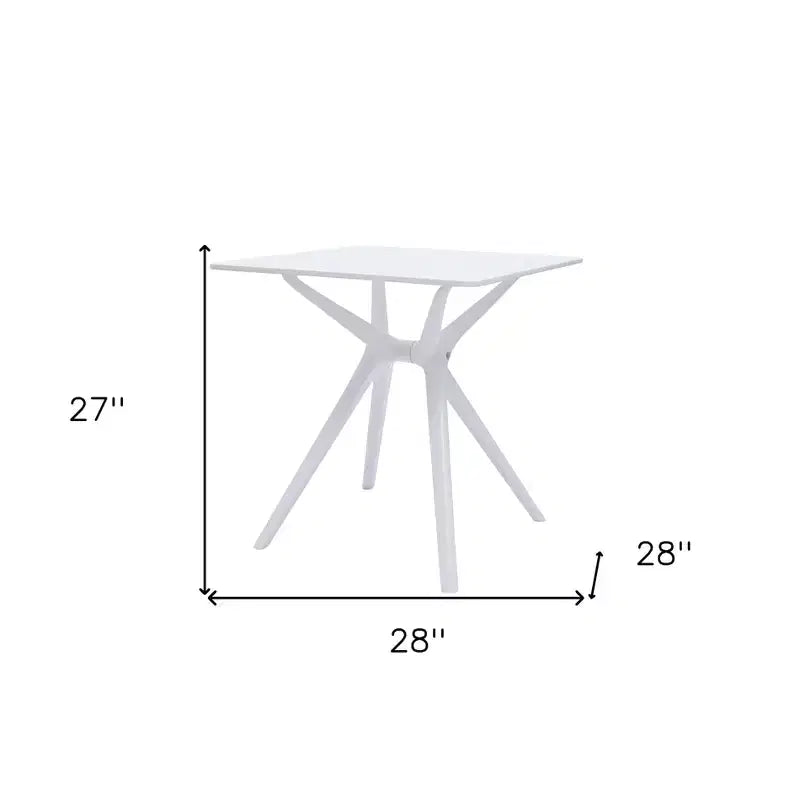 Tavolo da pranzo con base a cavalletto in plastica resistente da 28", bianco