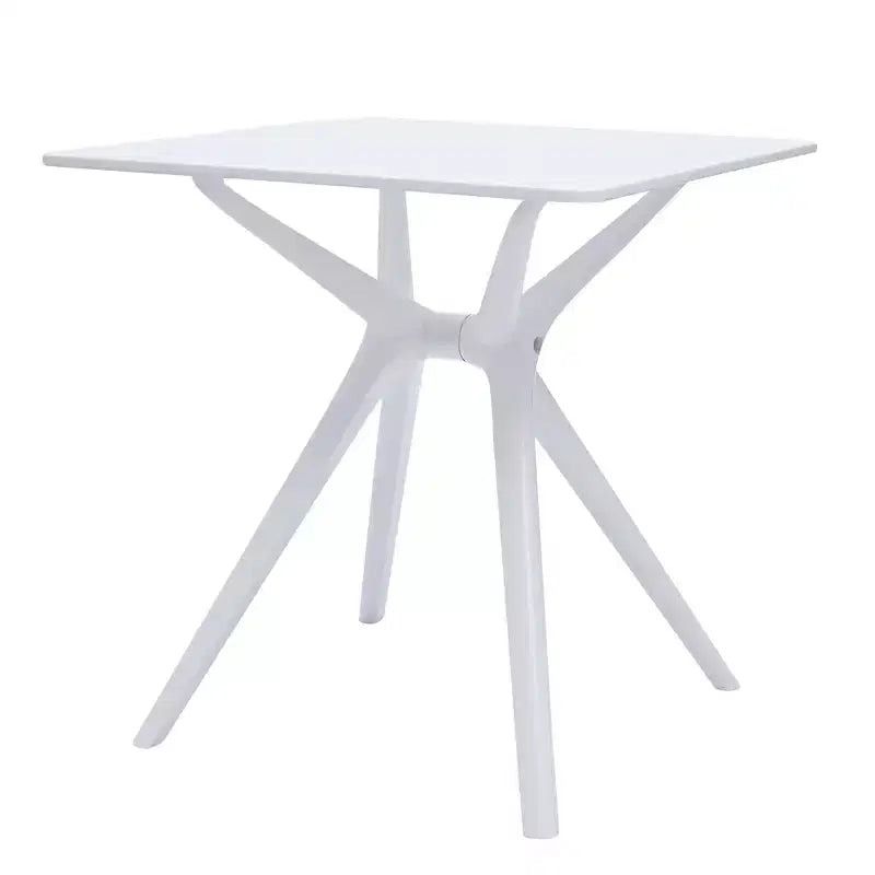 Tavolo da pranzo con base a cavalletto in plastica resistente da 28", bianco