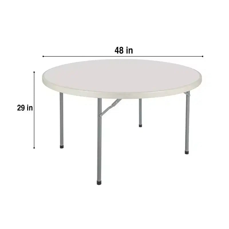 Tavolo rotondo pieghevole per banchetti da 122 cm, per uso intenso, grigio maculato, per interni/esterni