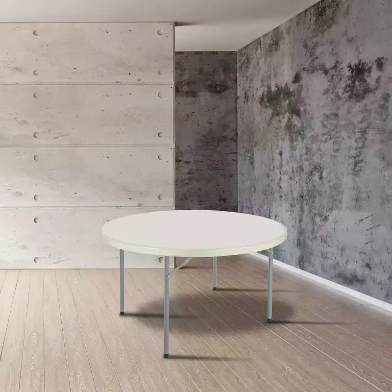 Tavolo rotondo pieghevole per banchetti da 122 cm, per uso intenso, grigio maculato, per interni/esterni