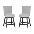 Linon Set of 2 Cyrus Swivel Counter Height Barstools Gray