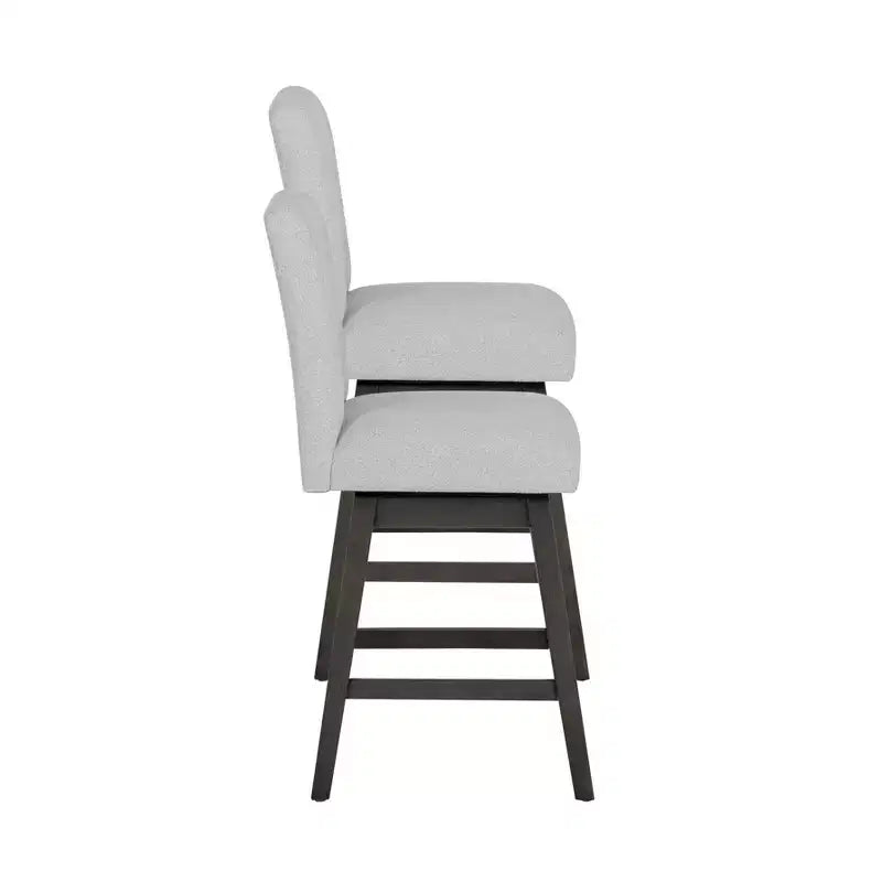 Set di 2 sgabelli da bar girevoli altezza bancone, grigi