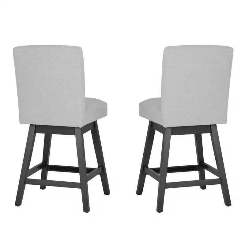 Set di 2 sgabelli da bar girevoli altezza bancone, grigi