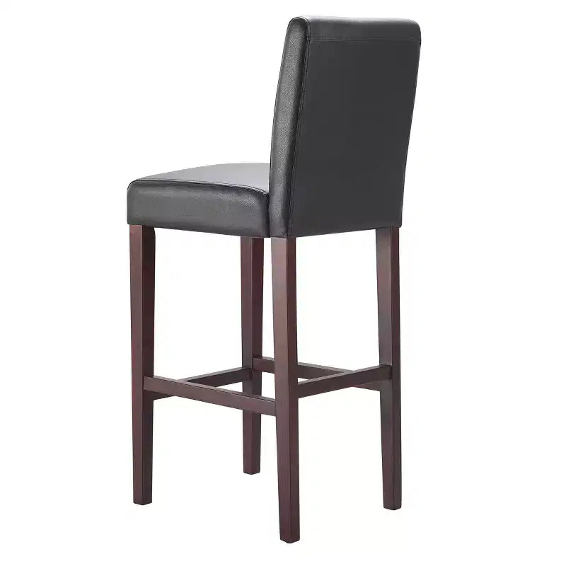 Set di 2 sgabelli da bar Liam in pelle da 75 cm Marrone Cioccolato Scuro - Serta: Struttura in legno massello, capacità 113 kg