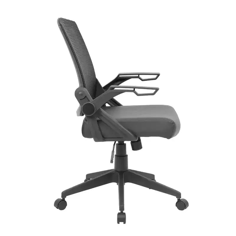 Sedia da Ufficio Girevole Mesh Flip Arm, Nera, con Alzata a Gas, Portata 125 kg