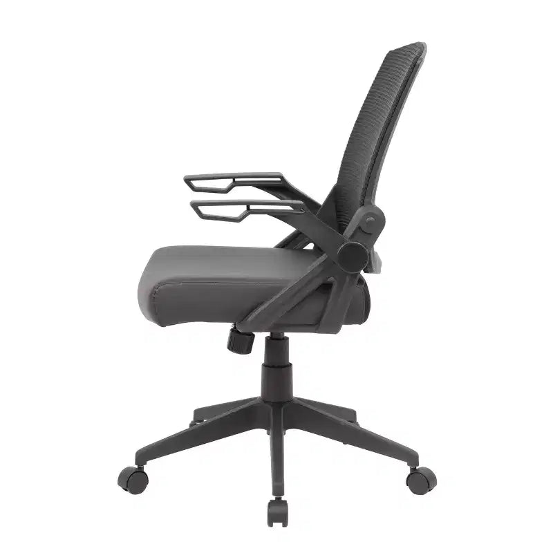Sedia da Ufficio Girevole Mesh Flip Arm, Nera, con Alzata a Gas, Portata 125 kg