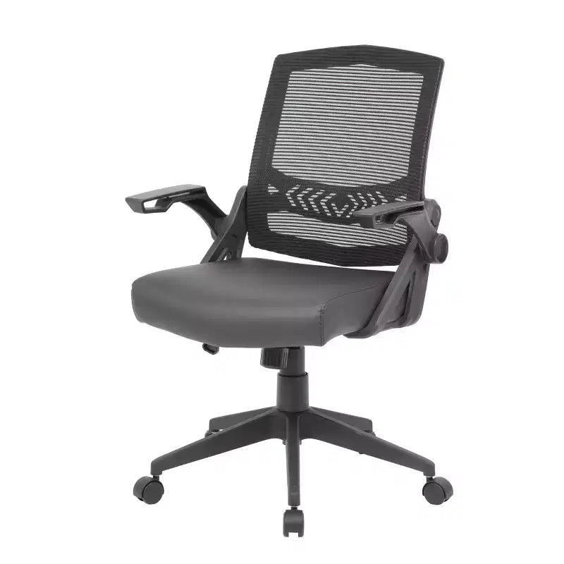 Sedia da Ufficio Girevole Mesh Flip Arm, Nera, con Alzata a Gas, Portata 125 kg