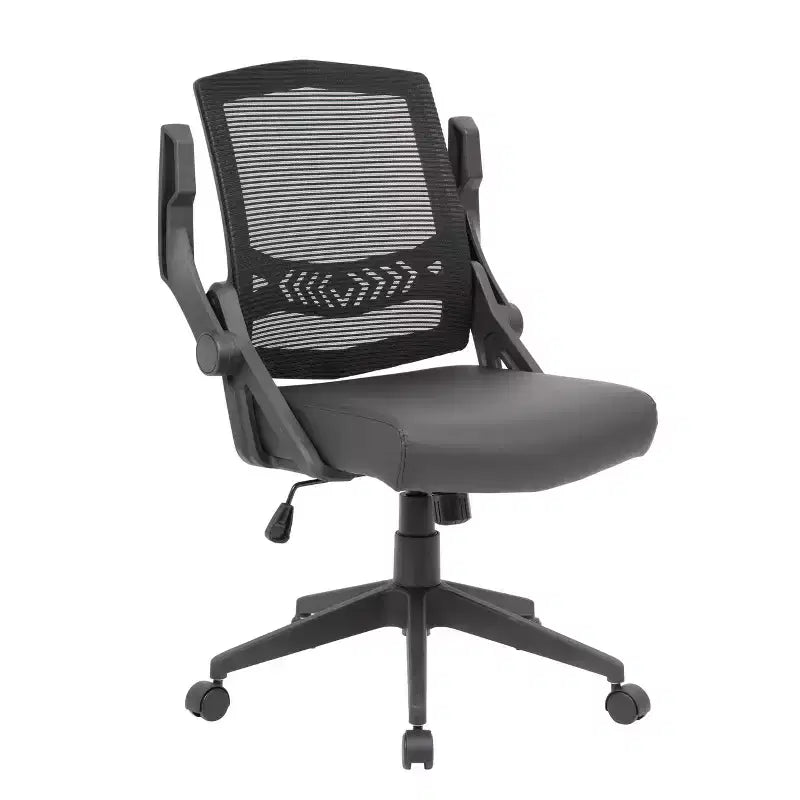 Sedia da Ufficio Girevole Mesh Flip Arm, Nera, con Alzata a Gas, Portata 125 kg
